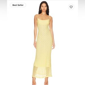 Adoni Mesh Maxi Dress in Canary Yellow - Bardot